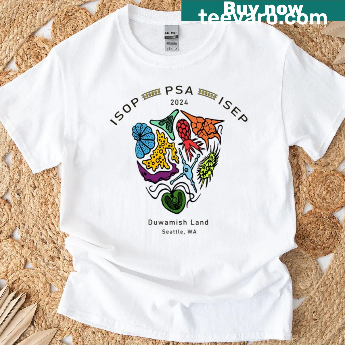Oversized t-shirt with Psa-isop-isep 2024 logo — on a men's t-shirt