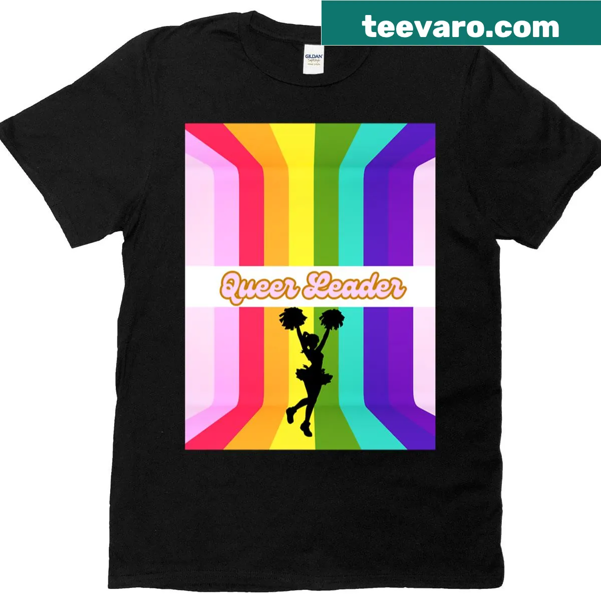 Queer Leader T-shirt with bold typography promoting strength and pride — on a men's t-shirt