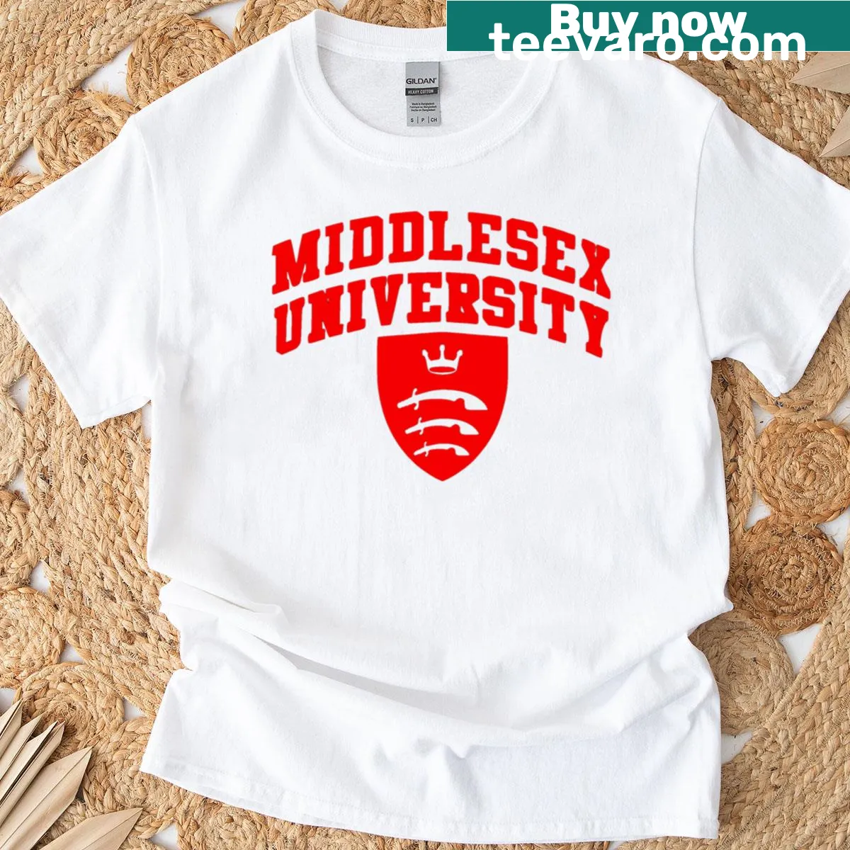Middlesex University London T-shirt featuring the university name — on a men's t-shirt