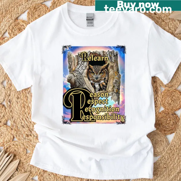 Relearn t-shirt with values of reason and respect
