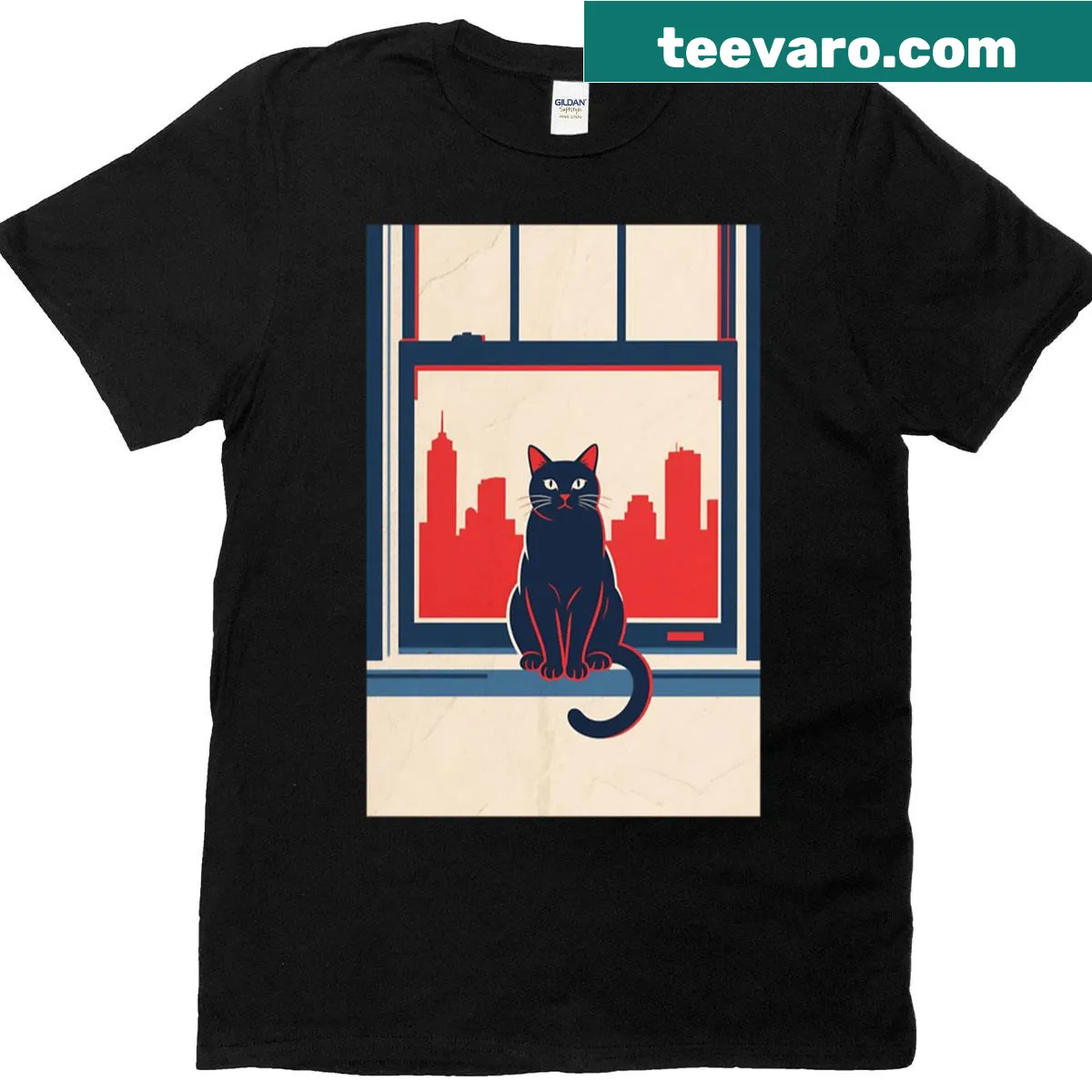 Retro-style cat graphic t-shirt promoting hope and resilience — on a men's t-shirt
