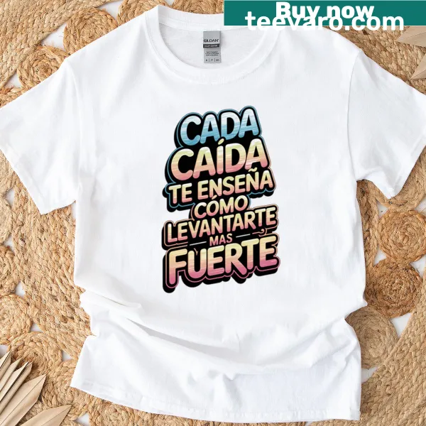Inspirational retro T-shirt with 'Rise Stronger' message
