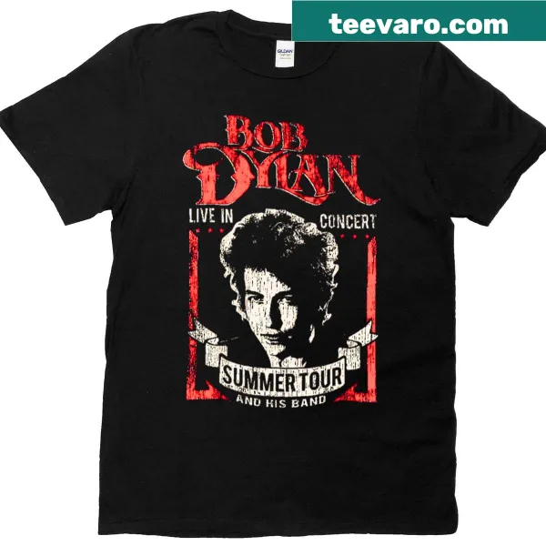 Rock-bob Dylan tribute T-shirt with bold typography