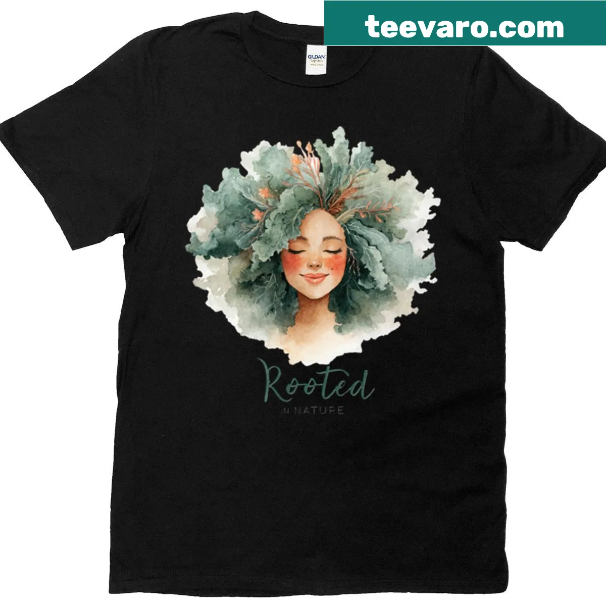 Botanical illustration t-shirt promoting self-love — on a men's t-shirt