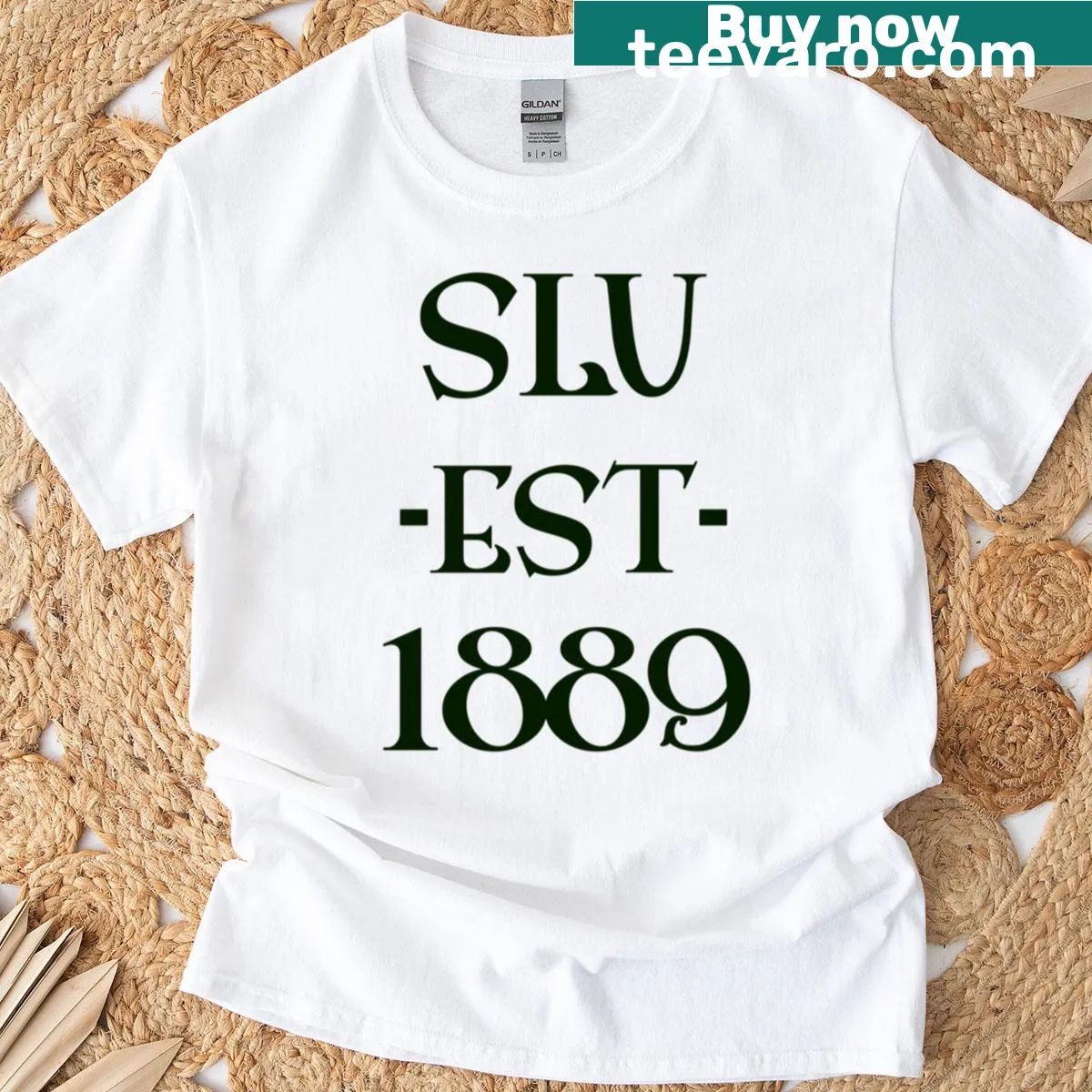 Saint Leo University logo T-shirt — on a men's t-shirt