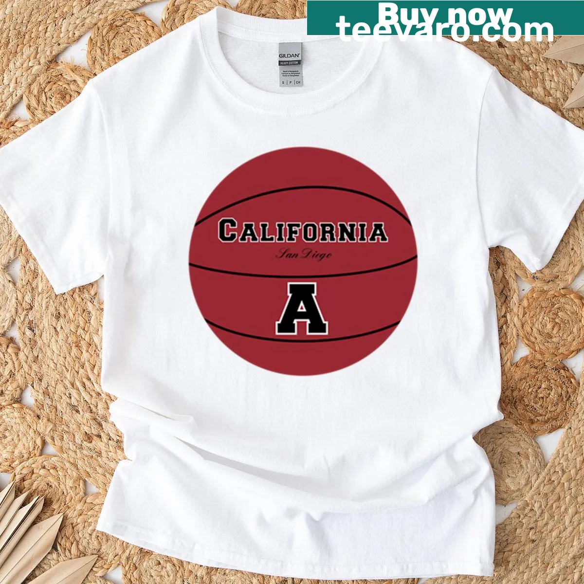 San Diego basketball logo t-shirt — on a men's t-shirt