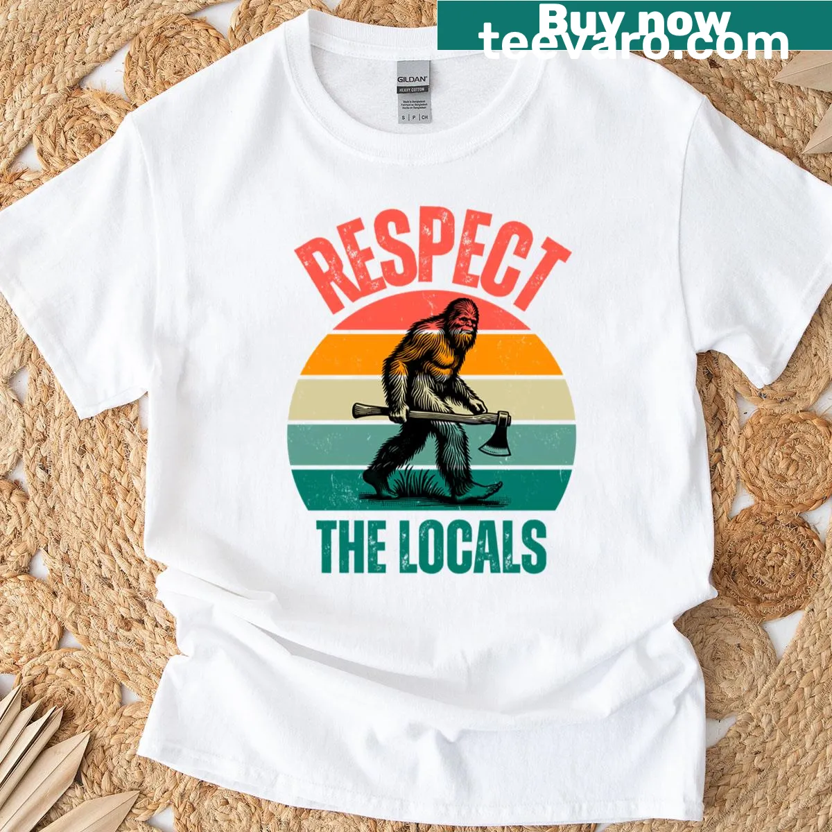 T-shirt featuring Sasquatch and national parks conservation — on a men's t-shirt