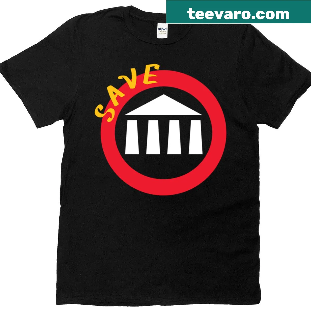 Oversized T-shirt with Save Uarts logo — on a men's t-shirt