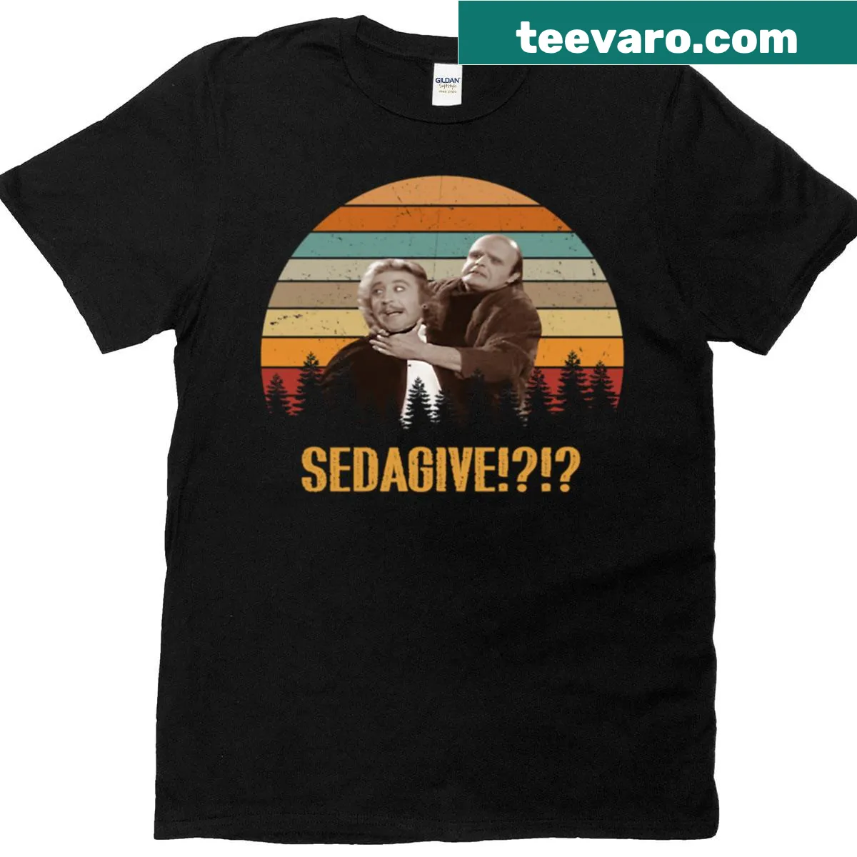 T-shirt featuring Young Frankenstein-themed graphics — on a men's t-shirt