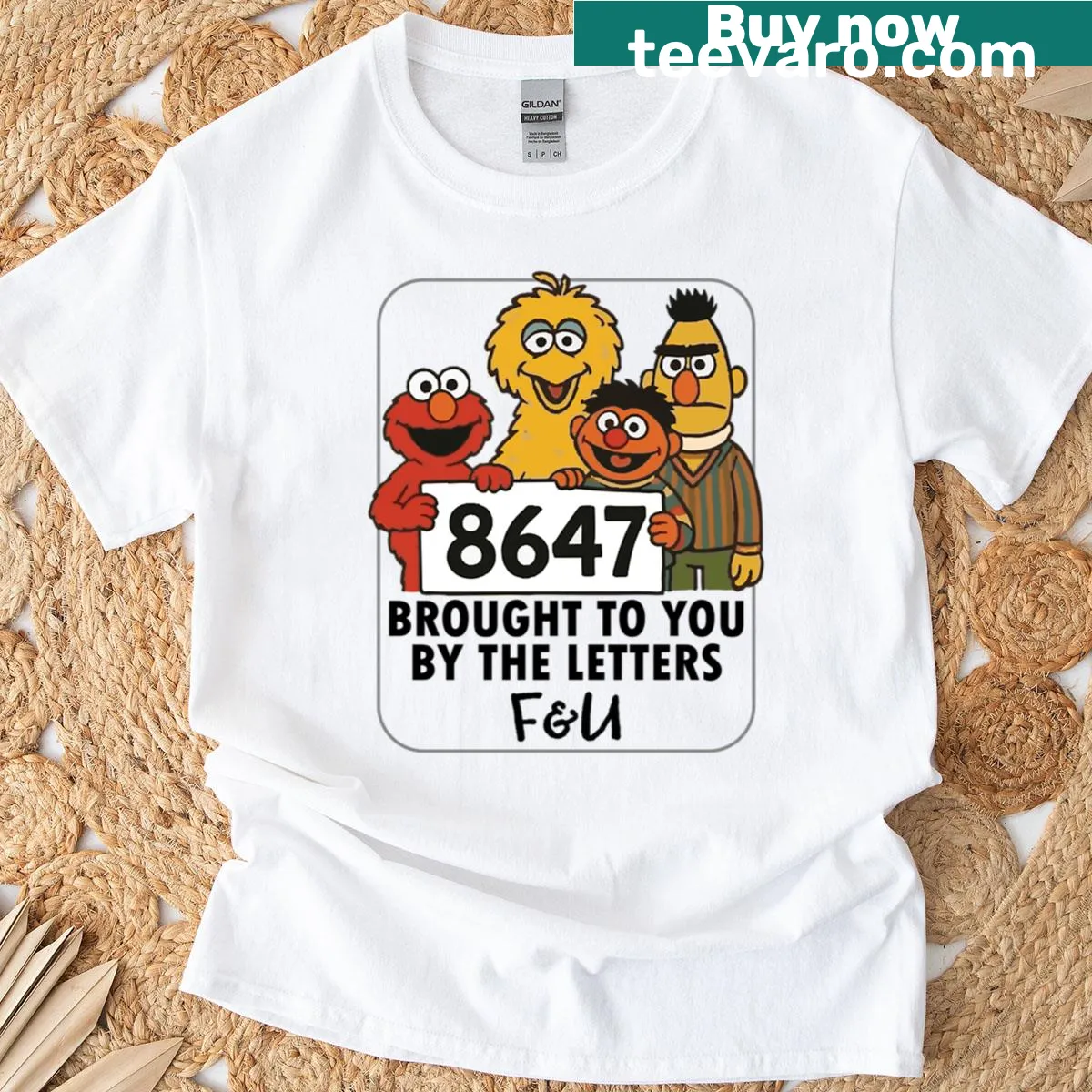 Oversized t-shirt inspired by Sesame Street with playful design — on a men's t-shirt