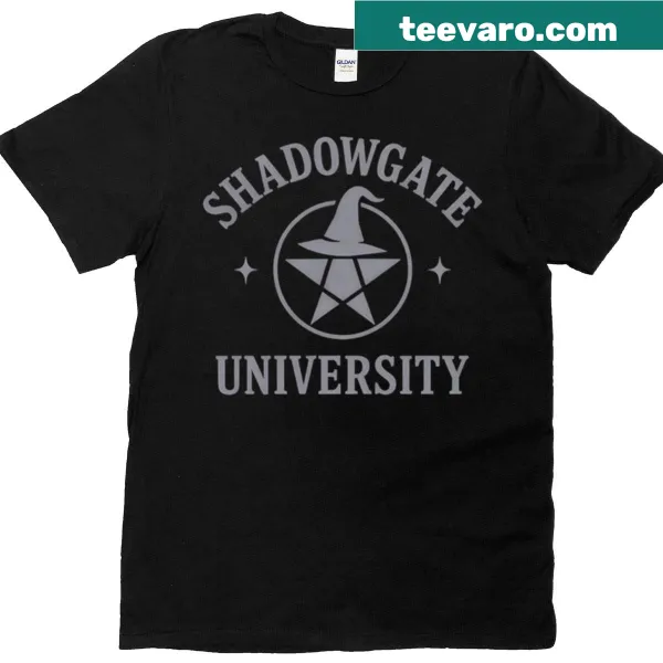 Oversized t-shirt featuring Shadowgate University cartoon design