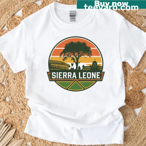 Illustrated t-shirt showcasing Sierra Leone's charm
