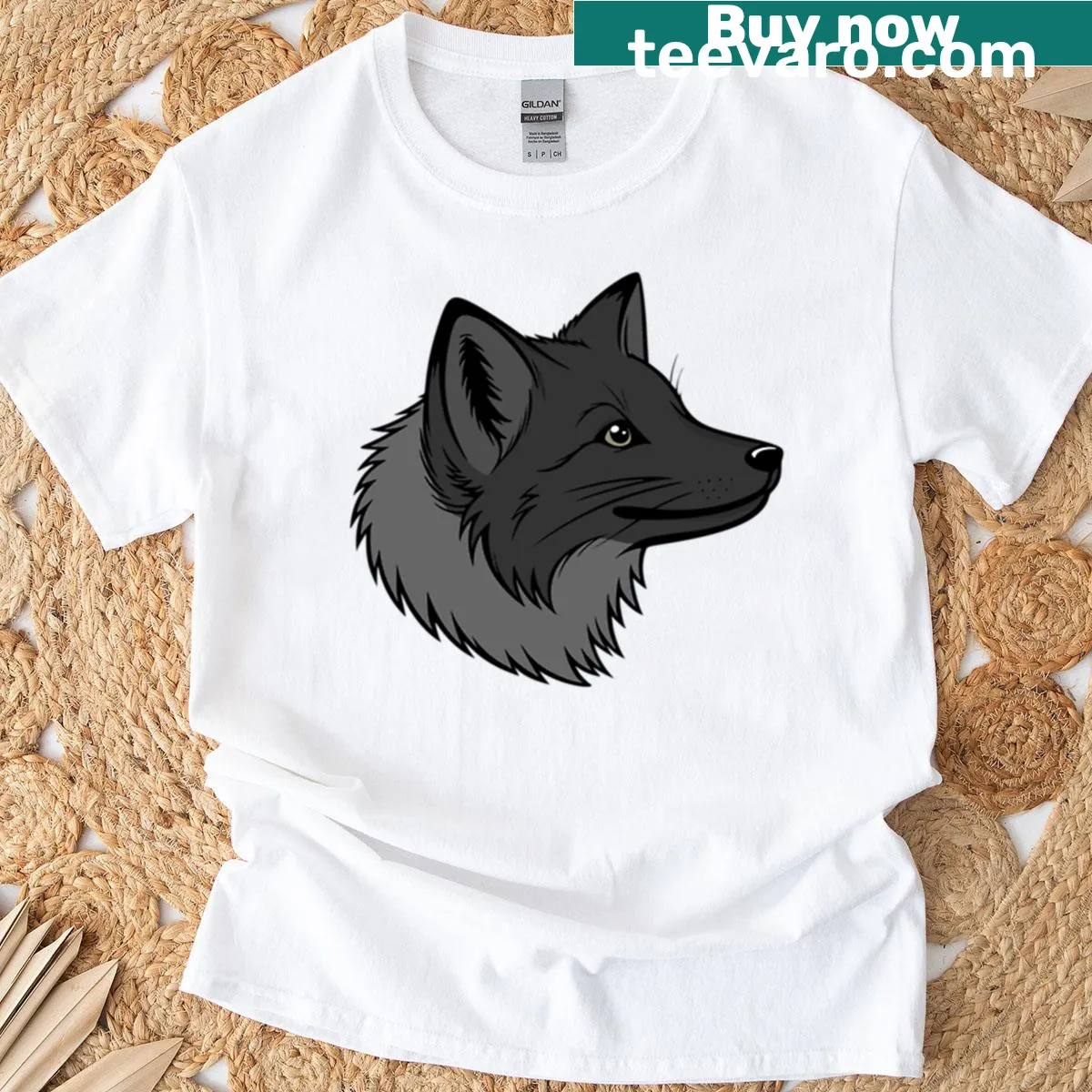 Illustrated Silver Fox t-shirt with a charming design — on a men's t-shirt