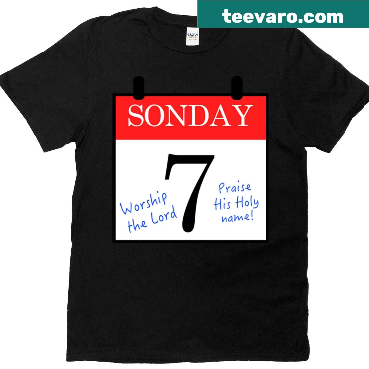 Sonday printed t-shirt with playful typography — on a men's t-shirt
