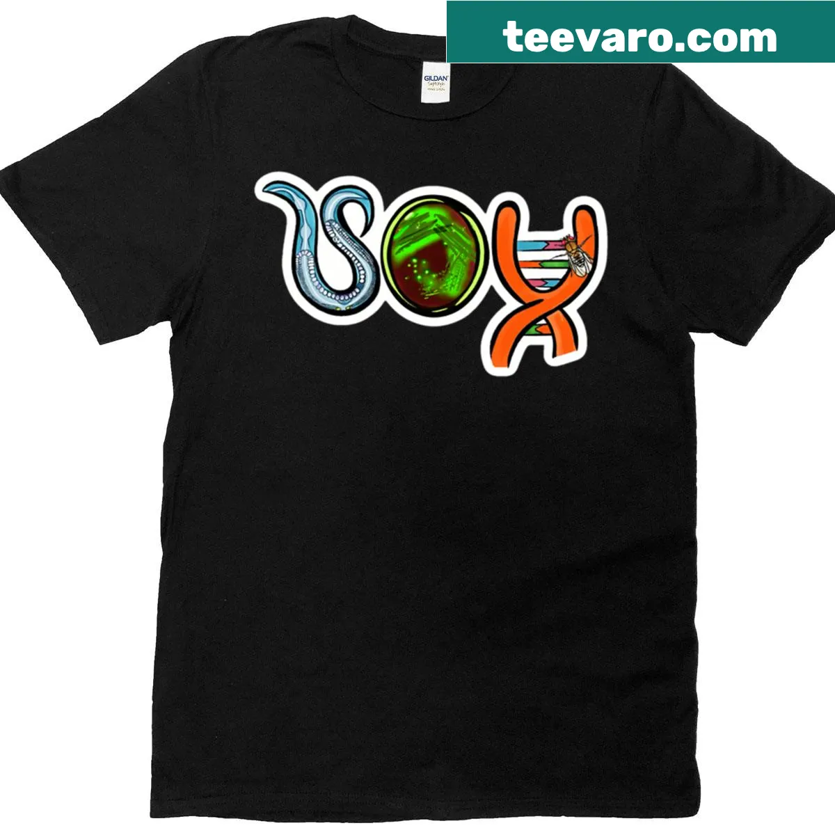 Southern Oregon University biology logo T-shirt — on a men's t-shirt