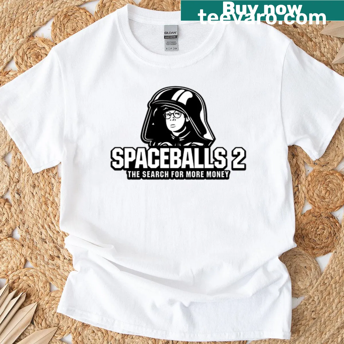 Witty graphic design from Spaceballs 2 movie — on a men's t-shirt
