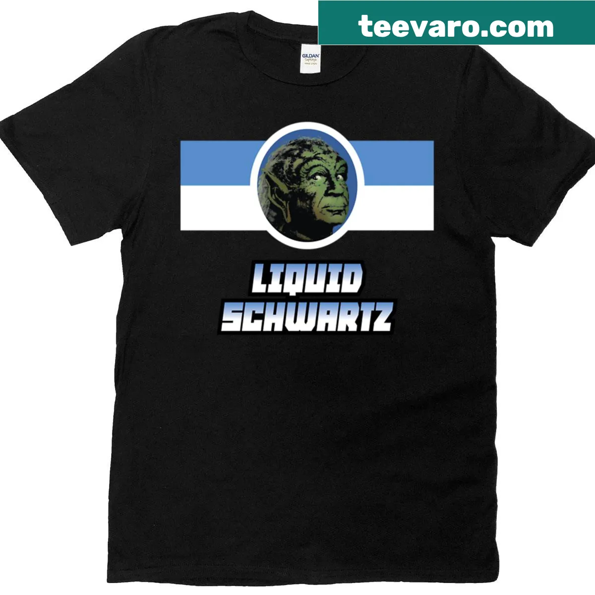 T-shirt with the phrase 'Liquid Schwartz' from Spaceballs — on a men's t-shirt