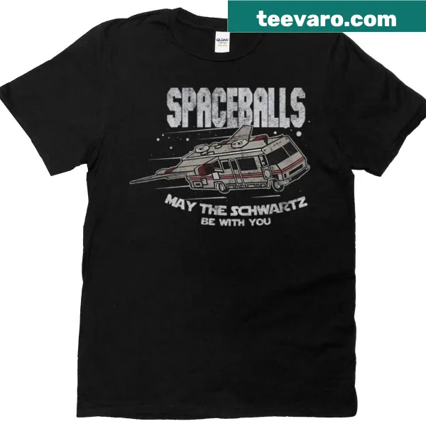 T-shirt with the phrase 'May The Schwartz Be With You' inspired by Spaceballs.