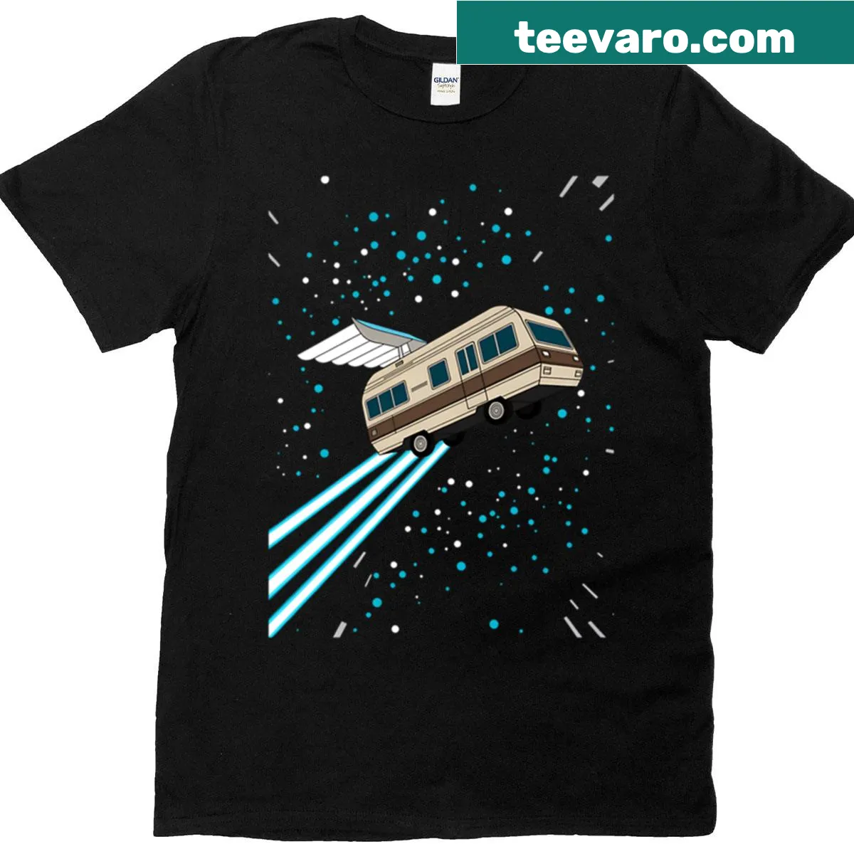 T-shirt featuring a humorous reference to the Winnebago from Spaceballs — on a men's t-shirt