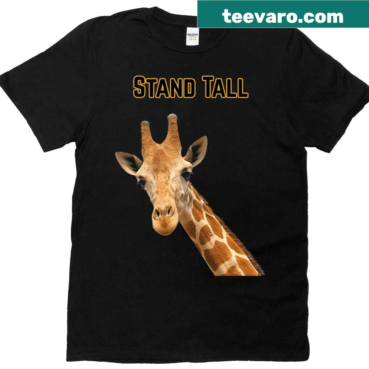 Bold typography t-shirt with an inspirational message to stand tall — on a men's t-shirt