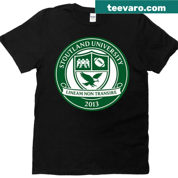 Stoutland University Eagles logo T-shirt with eagle insignia and lettering.