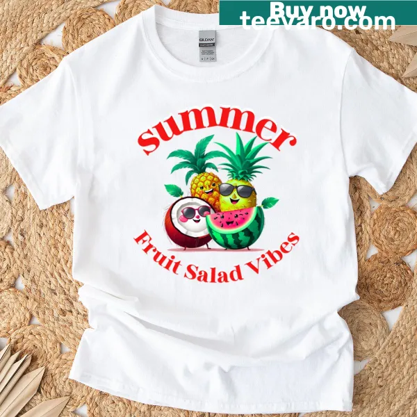 T-shirt featuring a playful illustration of various summer fruits