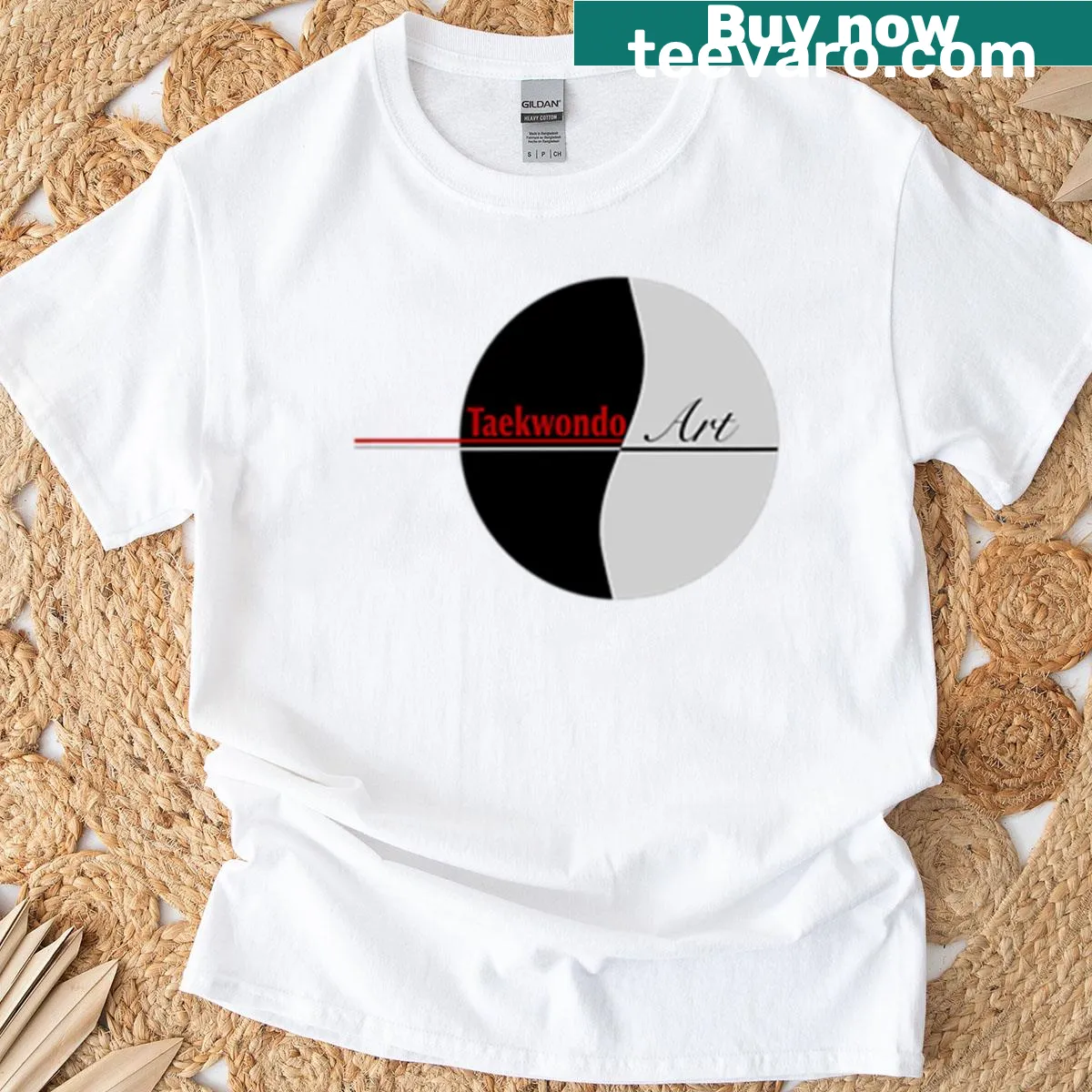 Taekwondo insignia on a martial arts T-shirt — on a men's t-shirt