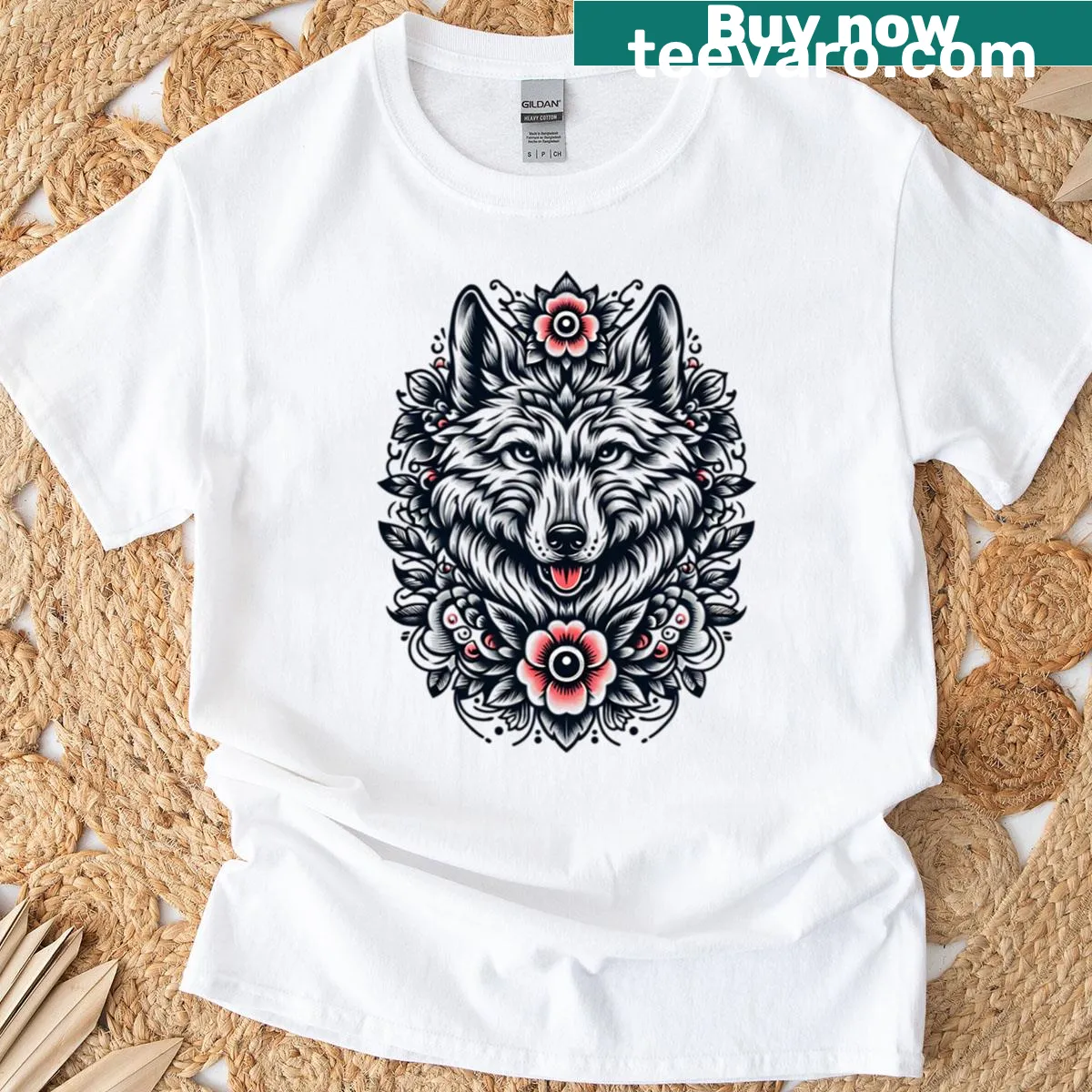 Illustrative T-shirt featuring a depiction of a fearless predator symbolizing strength. — on a men's t-shirt