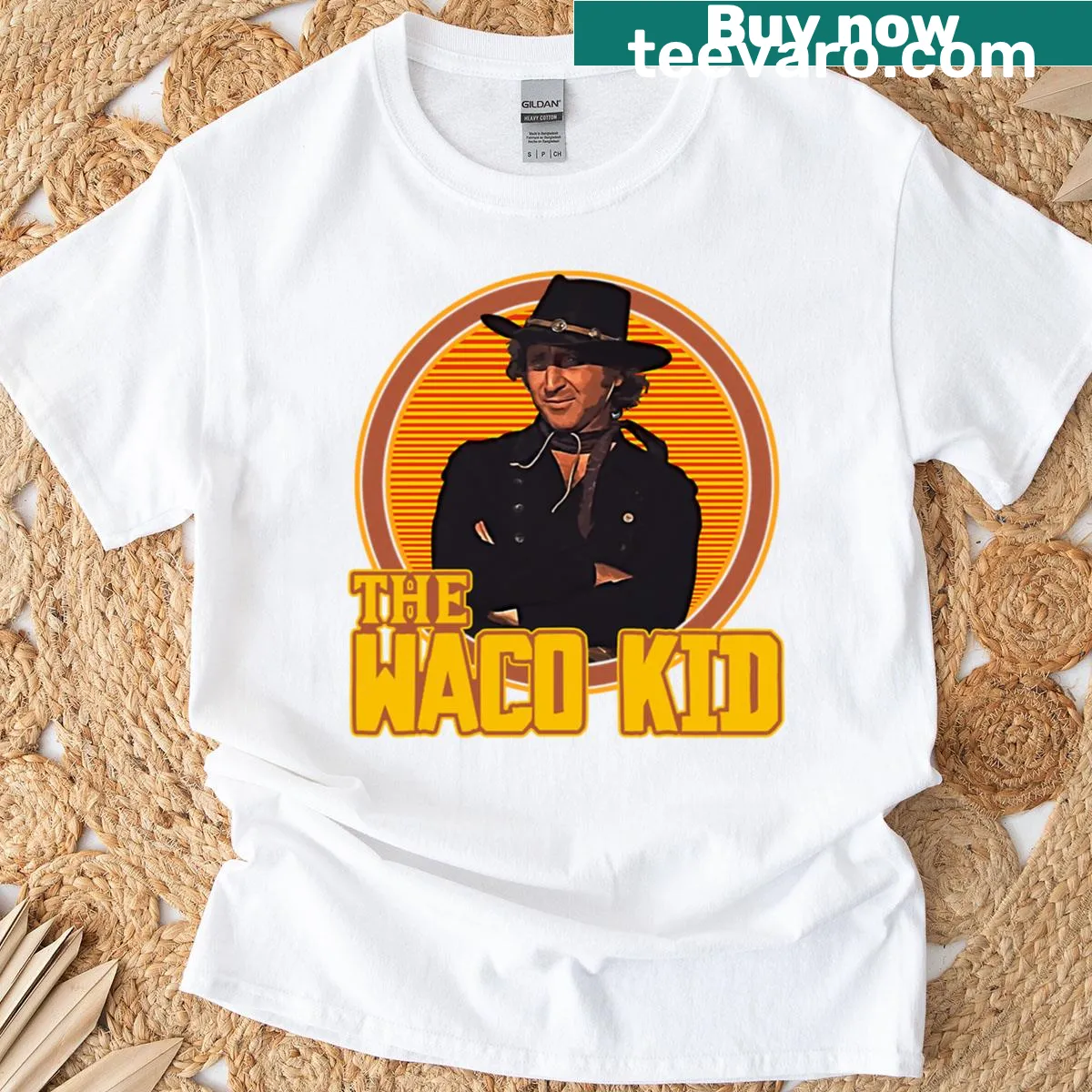 Retro design featuring the Waco Kid on T-shirt — on a men's t-shirt