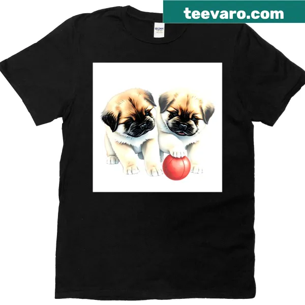 Illustration of an adorable Tibetan Mastiff on a t-shirt
