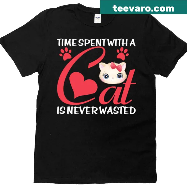 Text design celebrating time spent with a cat on T-shirt