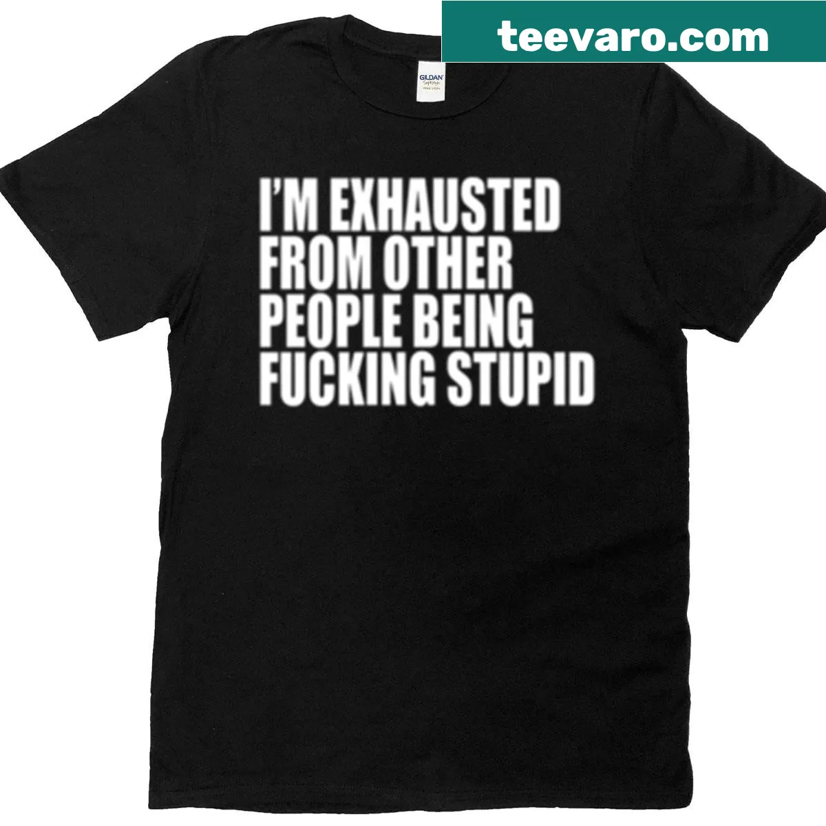 Sarcastic t-shirt with bold text about stupidity — on a men's t-shirt