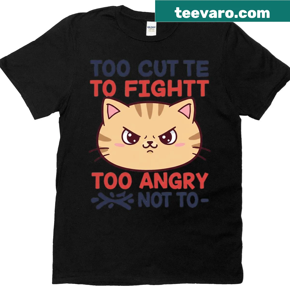Funny cat illustration with text on a T-shirt — on a men's t-shirt