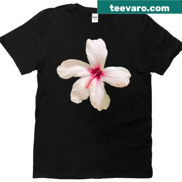 Illustration of a tropical hibiscus flower on a t-shirt