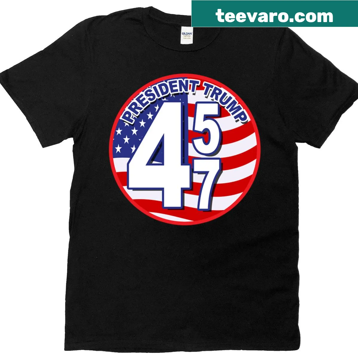 Oversized T-shirt featuring Trump 4547 graphic design — on a men's t-shirt