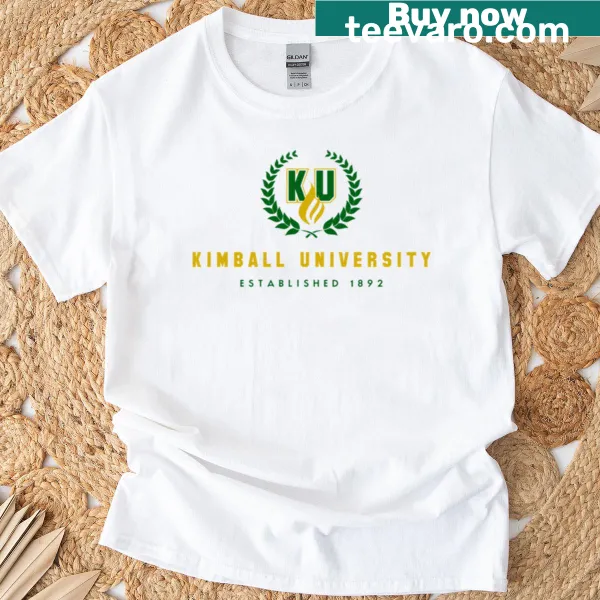 Kimball University logo T-shirt in gold on a casual design