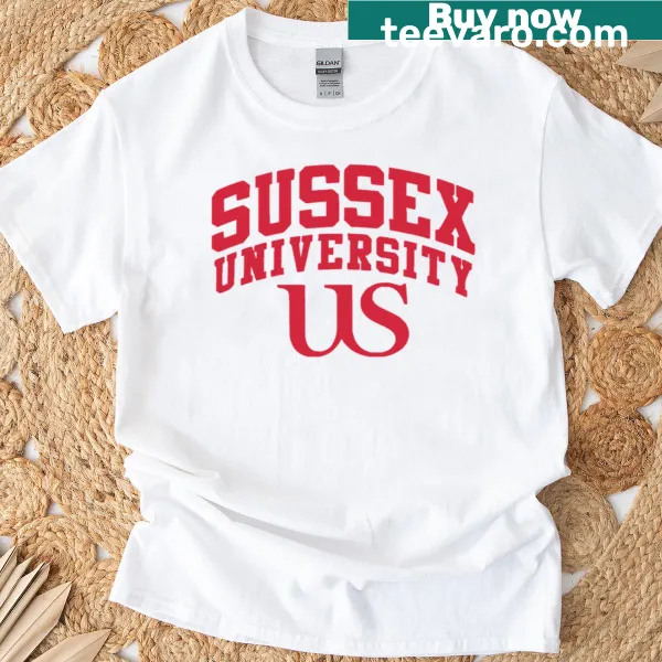 University of Sussex England T-shirt featuring a vintage logo design