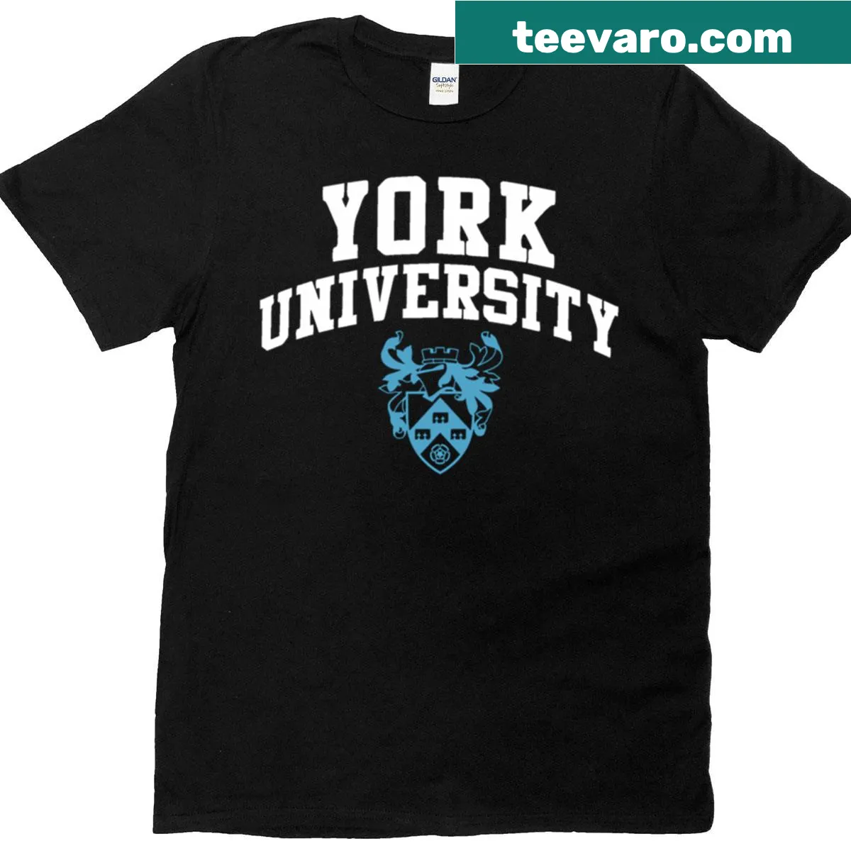 University of York Logo T-shirt with official university logo — on a men's t-shirt