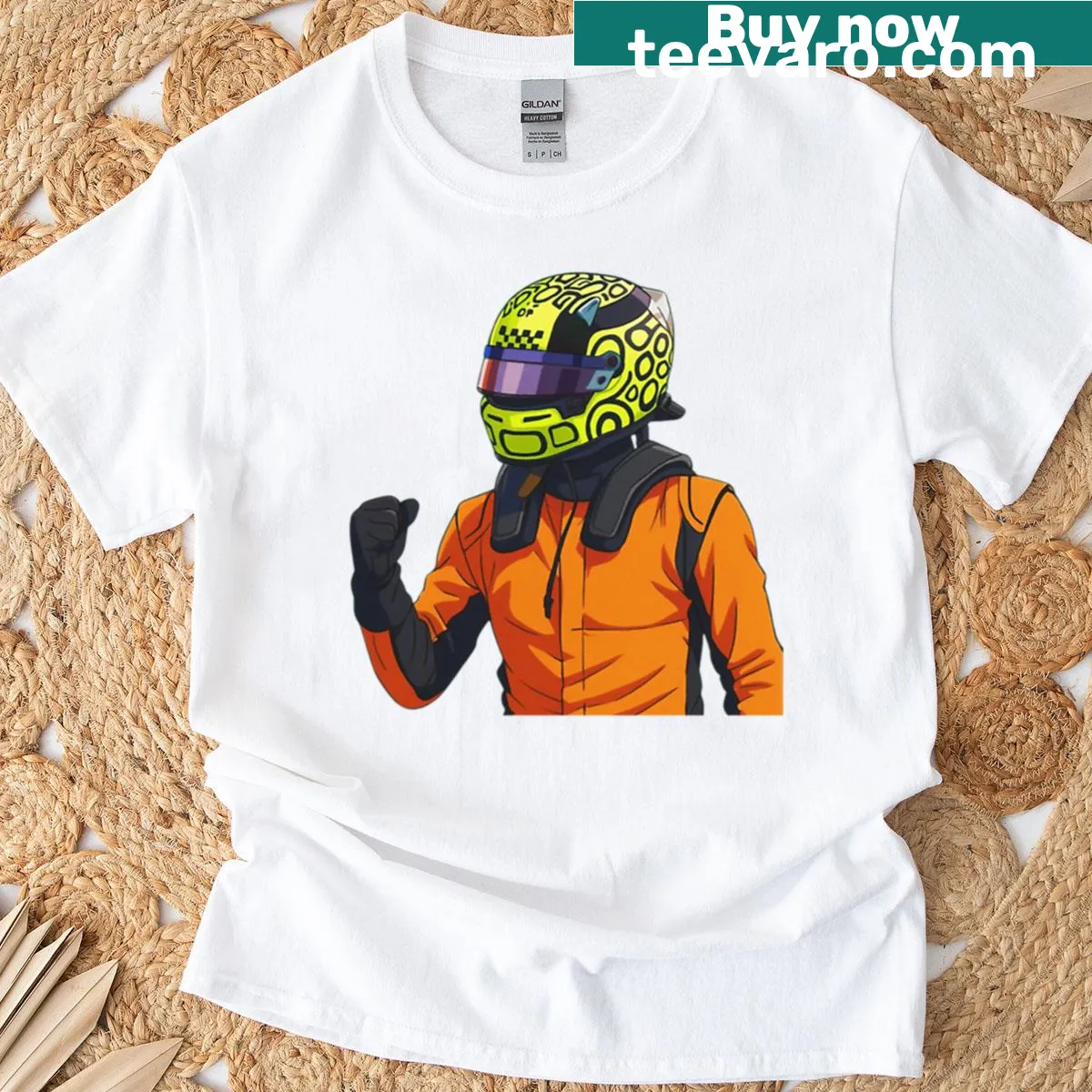 Anime racing champion design t-shirt with dynamic graphic — on a men's t-shirt