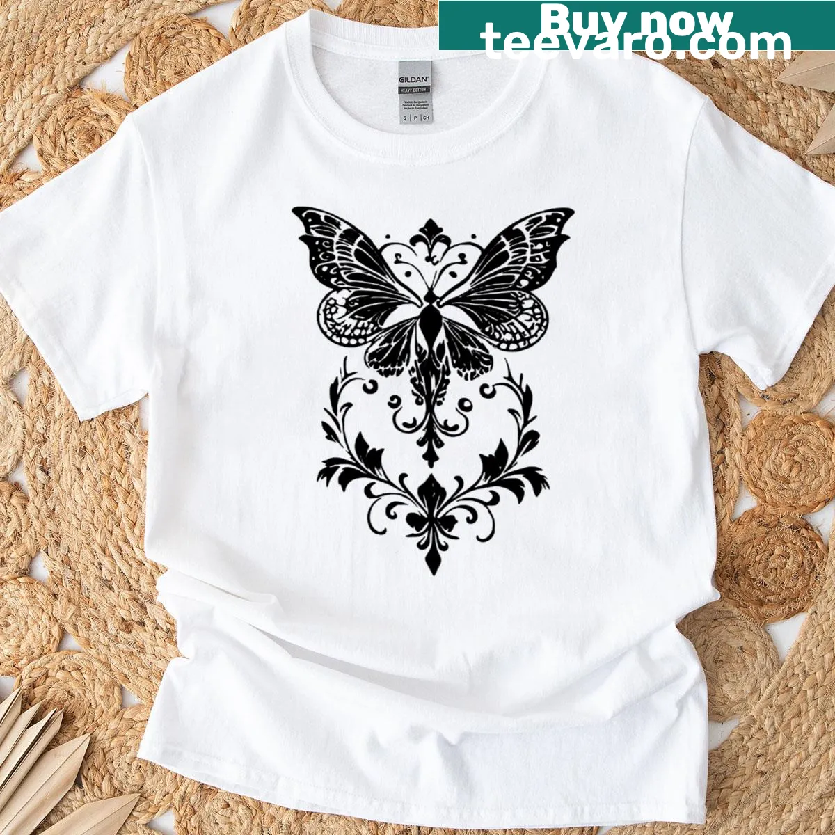Vintage Antique Butterfly graphic on a stylish T-shirt — on a men's t-shirt