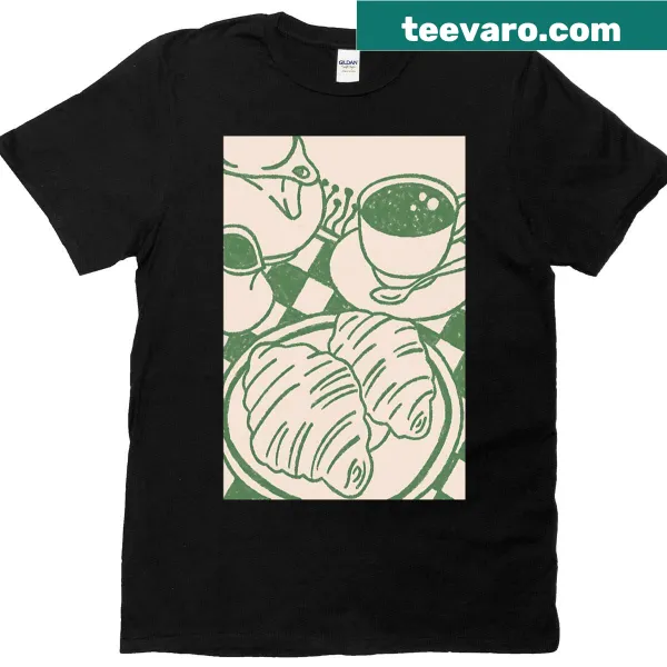 Vintage distressed Breakfast Coffee t-shirt with retro kitchen design