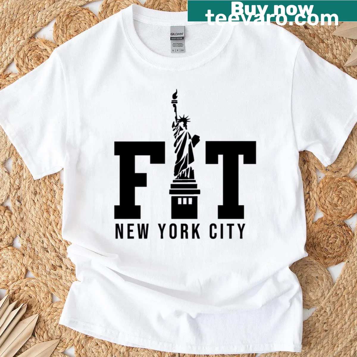 Vintage Fashion Institute of Technology NYC logo on an oversized T-shirt — on a men's t-shirt