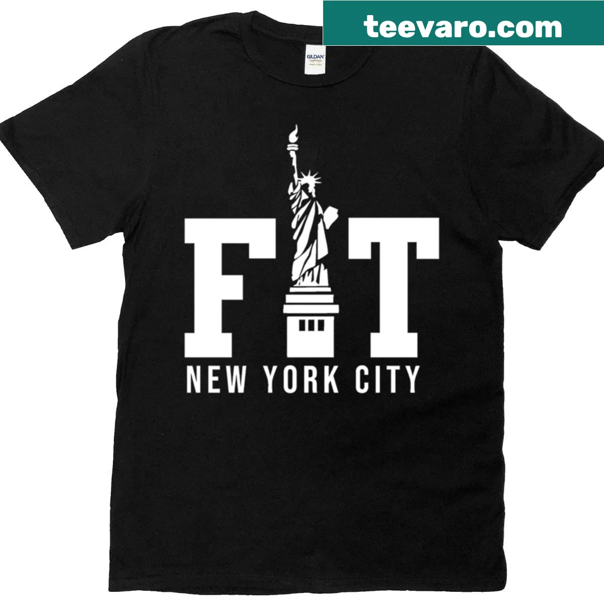 Vintage t-shirt celebrating New York City with Fitnyc design — on a men's t-shirt