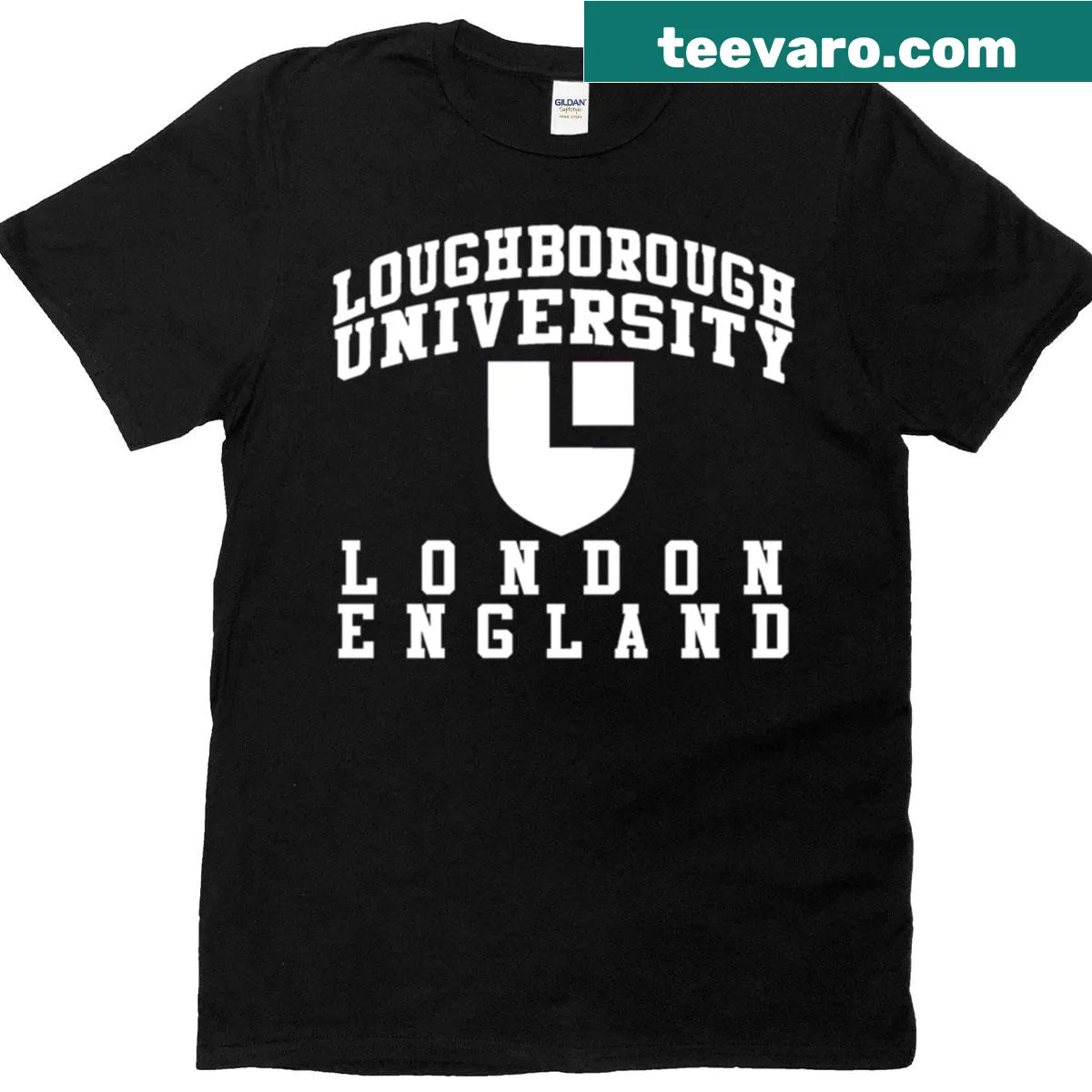 Vintage oversized T-shirt for Loughborough University with retro typography — on a men's t-shirt