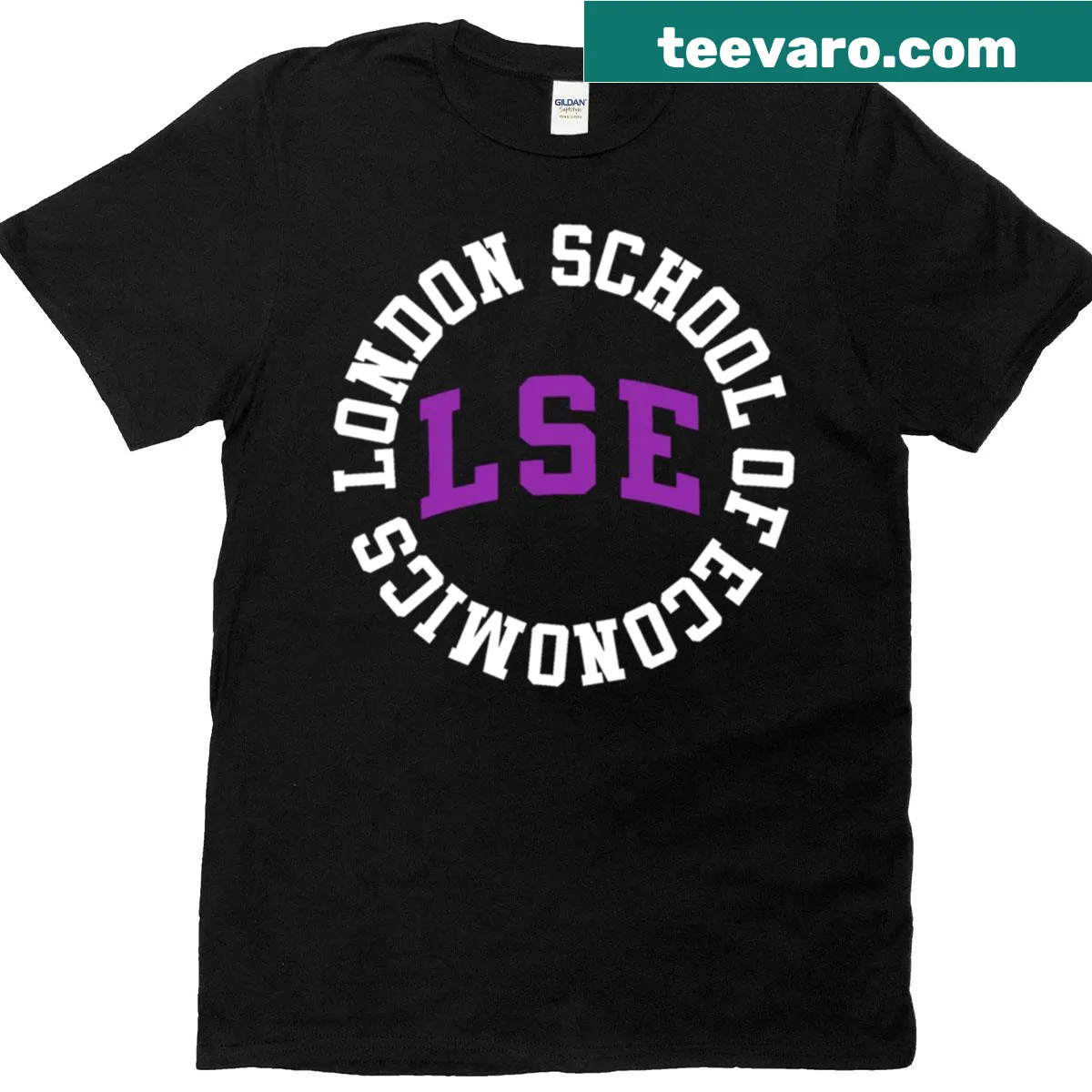 Vintage oversized LSE T-shirt featuring classic typography — on a men's t-shirt