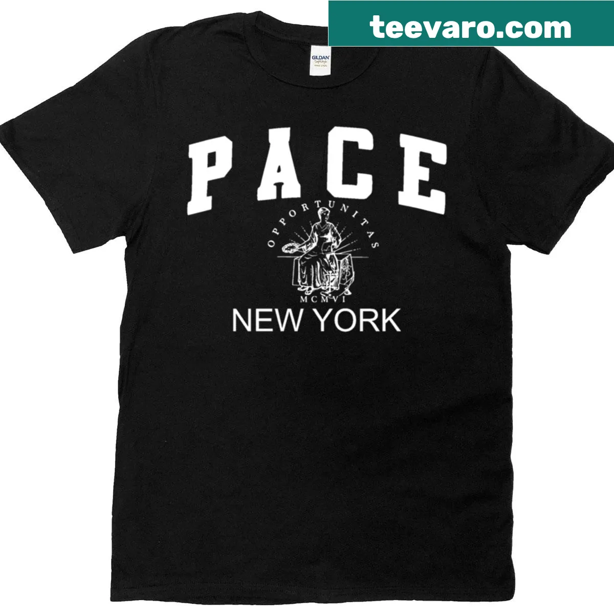 Vintage Pace Nyc T-shirt with university name — on a men's t-shirt