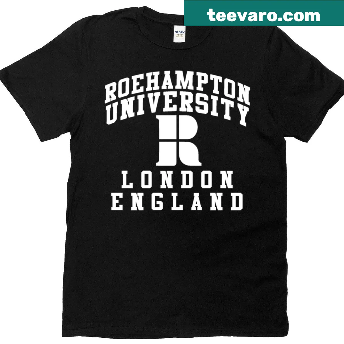 Vintage Roehampton University England T-shirt featuring retro typography — on a men's t-shirt