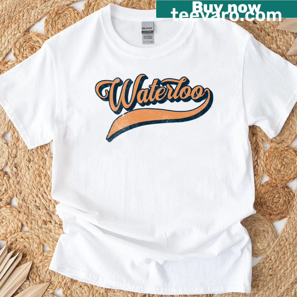 Active t-shirt with dynamic typography design — on a men's t-shirt