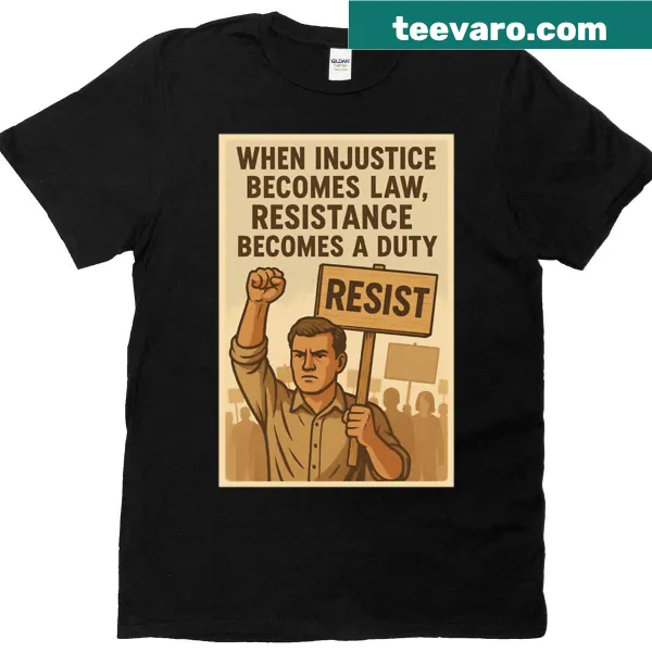 Oversized t-shirt with the phrase about injustice and law