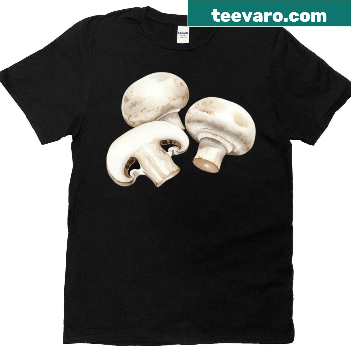 Intricate mushroom illustration on a T-shirt, unique and artistic — on a men's t-shirt